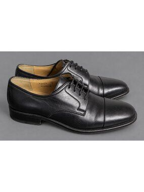 BRUNO MAGLI Mens Size 7M Branson Black Leather Cap Toe Dress Shoes